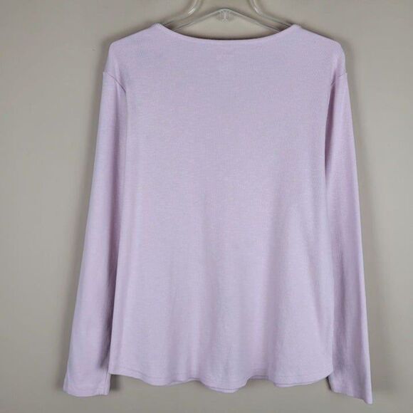 Duluth Trading Size XXL Makers Studio Cotton Rib Henley Long Sleeve Top Pink - Picture 2 of 12